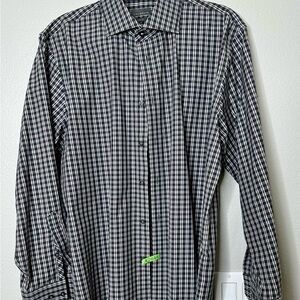 Black and White Plaid Men's Shirt